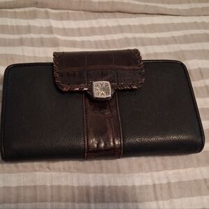 Brighton Wallet Black Brown *small Flaw
